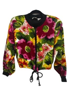 VTG 90s Speed Limit MPH Floral Zip-Front Bomber Jacket